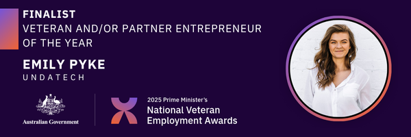 Finalist banner - Veteran and/or Partner Entrepreneur of the Year - Emily Pyke