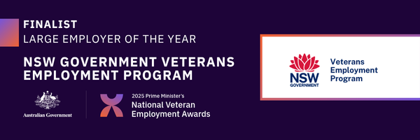 Finalist banner - Large Employer of the Year - NSW Government Veterans Employment Program