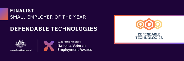 Finalist banner - Small employer of the year - defendable technologies